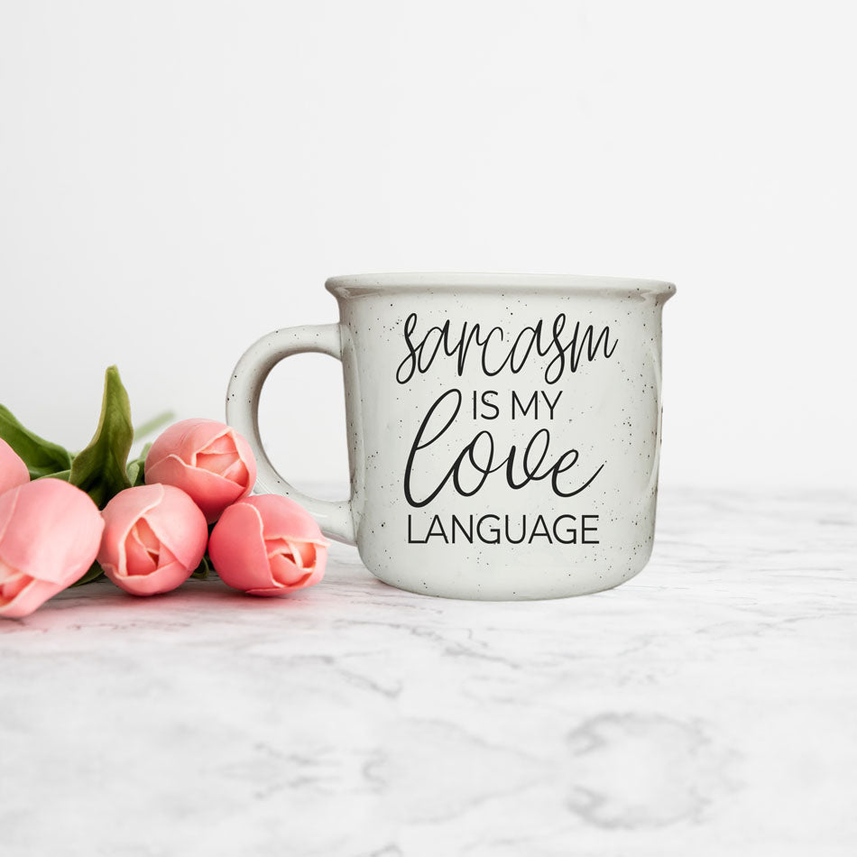 Sarcasm Is My Love Language Ceramic Coffee Mug 14.5oz Funny Sarcastic Gift BandsCo Straps