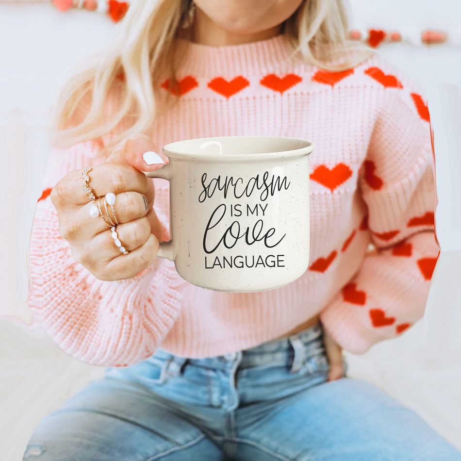 Sarcasm Is My Love Language Ceramic Coffee Mug 14.5oz Funny Sarcastic Gift BandsCo Straps