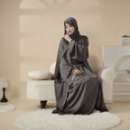 Satin Abaya With Matching Belt Made Of Diamond Tassel (MOA010) Mariam's Collection