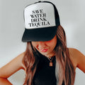 Save Water Drink Tequila Trucker Hat Peachy Sunday
