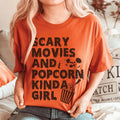 Scary Movies & Popcorn Kinda Girl Tee Peachy Sunday