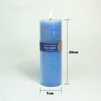 Scented Candles Soy Wax Coconut Oil Smokeless Blue Pillar Candles Smokeless Clean Burning Décor for Home Wedding Church Events Stevvex