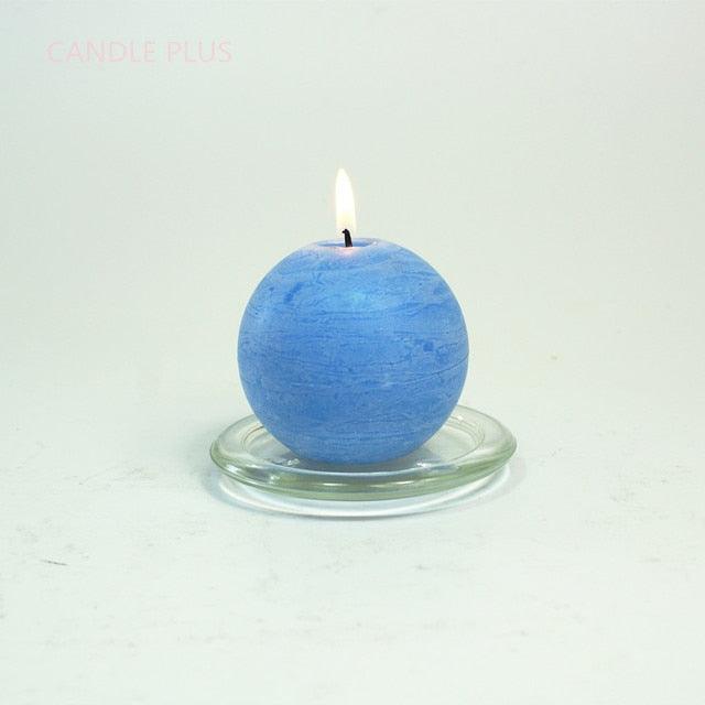 Scented Candles Soy Wax Coconut Oil Smokeless Blue Pillar Candles Smokeless Clean Burning Décor for Home Wedding Church Events Stevvex