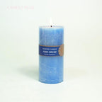 Scented Candles Soy Wax Coconut Oil Smokeless Blue Pillar Candles Smokeless Clean Burning Décor for Home Wedding Church Events Stevvex