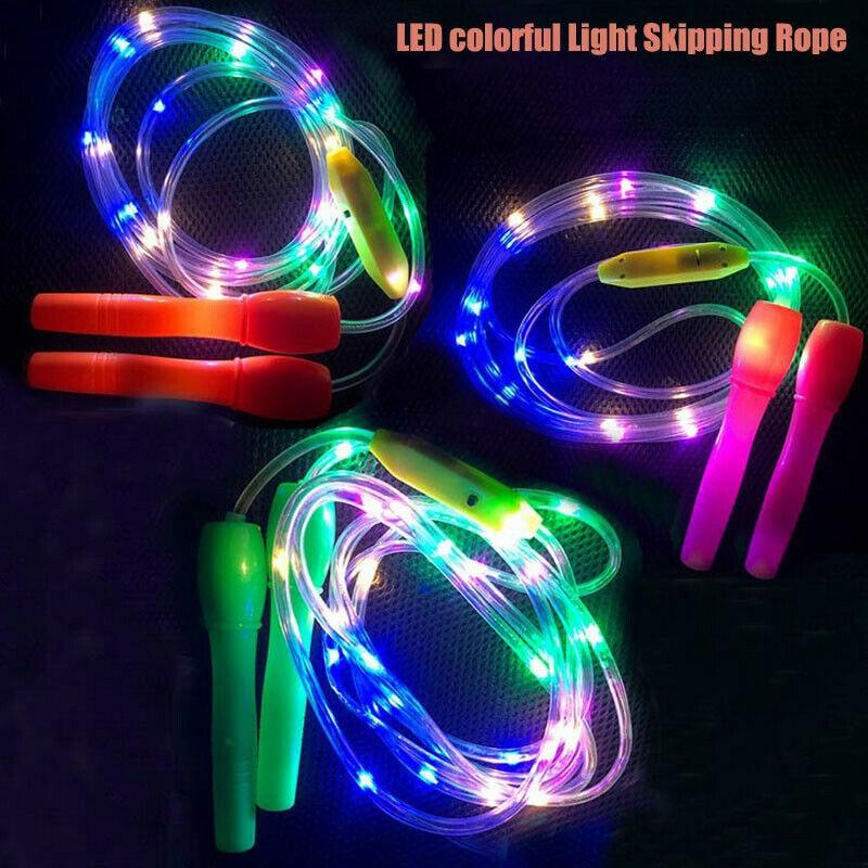 School Children Fitness Jump Ropes LED Light Up Skipping Kids Luminous Home Exercise Rope Sports Supplies Colorful Glowing Skipping Rope Handles Fast Speed Rope LED Light Up Colorful Jump Rope Stevvex