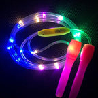 School Children Fitness Jump Ropes LED Light Up Skipping Kids Luminous Home Exercise Rope Sports Supplies Colorful Glowing Skipping Rope Handles Fast Speed Rope LED Light Up Colorful Jump Rope Stevvex