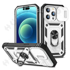 Screen Protector And Kickstand Heavy Duty Protection Shockproof Case for iPhone Slide Camera Case For iPhone 14 Pro Max 14 Plus 13 Pro 12 Build in 360 Degree Rotate Kickstand iPhone Cases Stevvex