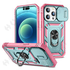 Screen Protector And Kickstand Heavy Duty Protection Shockproof Case for iPhone Slide Camera Case For iPhone 14 Pro Max 14 Plus 13 Pro 12 Build in 360 Degree Rotate Kickstand iPhone Cases Stevvex