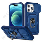 Screen Protector And Kickstand Heavy Duty Protection Shockproof Case for iPhone Slide Camera Case For iPhone 14 Pro Max 14 Plus 13 Pro 12 Build in 360 Degree Rotate Kickstand iPhone Cases Stevvex