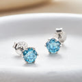 Sea Blue Moissanite Stud Earrings 0.5-2.0 Ct 925 Sterling Silver Wedding BandsCo Straps