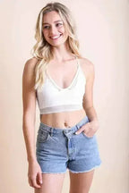 Seamless Polkadot Lace Trim Bralette