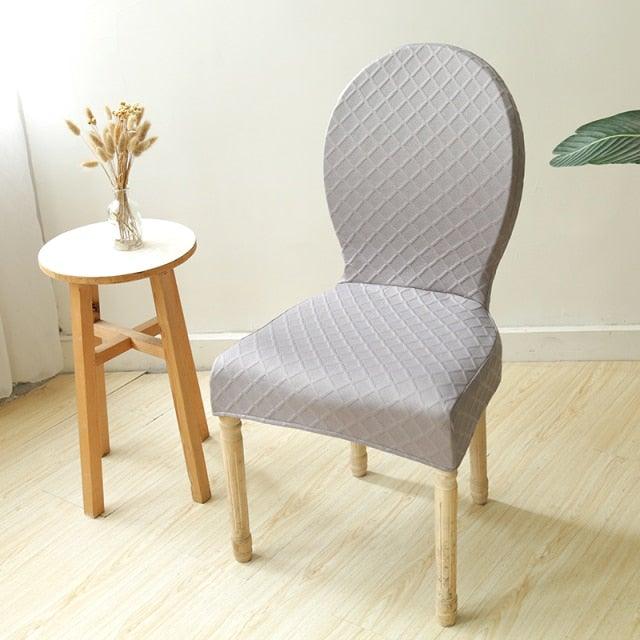 Seat Covers for Dining Room Chairs Stretch Round Home Seat Cover Jacquard Spandex Slipcovers Protector Case Chair Cover Stretch for Kitchen Hotel Banquet Stool Cover Stevvex
