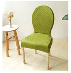 Seat Covers for Dining Room Chairs Stretch Round Home Seat Cover Jacquard Spandex Slipcovers Protector Case Chair Cover Stretch for Kitchen Hotel Banquet Stool Cover Stevvex