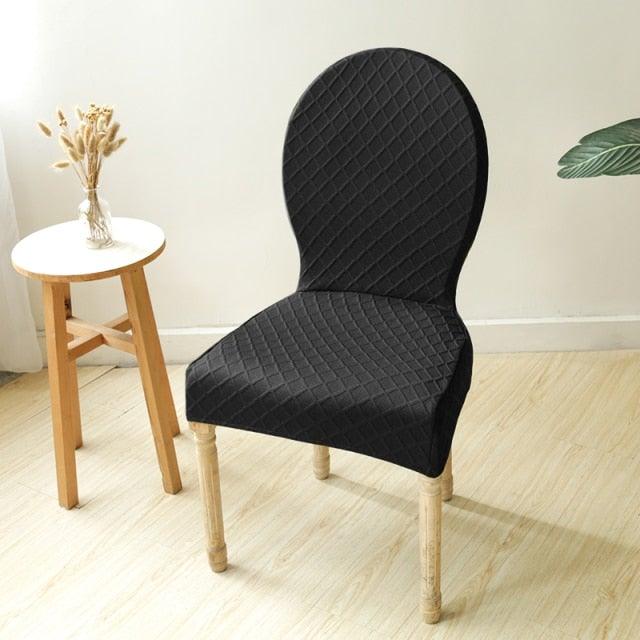 Seat Covers for Dining Room Chairs Stretch Round Home Seat Cover Jacquard Spandex Slipcovers Protector Case Chair Cover Stretch for Kitchen Hotel Banquet Stool Cover Stevvex