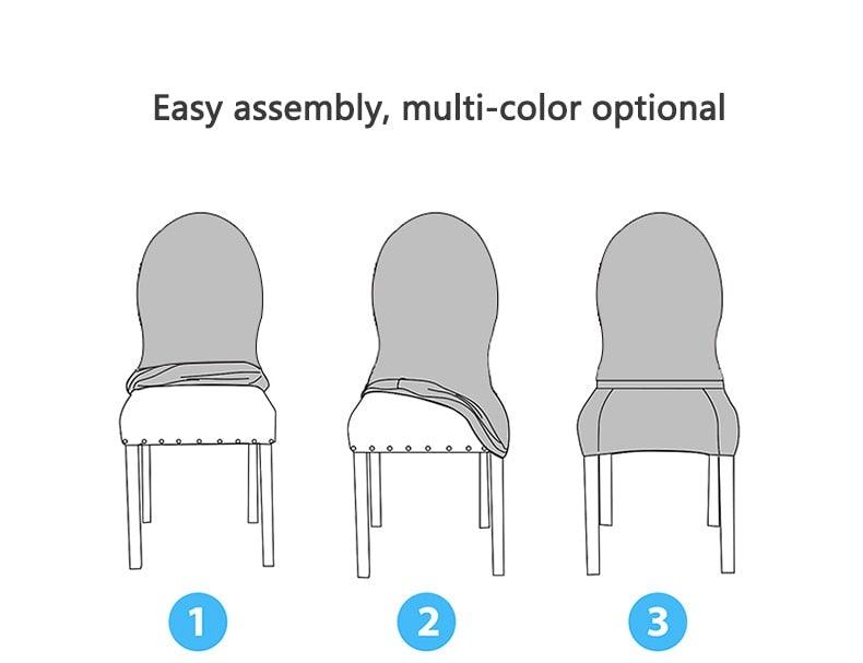 Seat Covers for Dining Room Chairs Stretch Round Home Seat Cover Jacquard Spandex Slipcovers Protector Case Chair Cover Stretch for Kitchen Hotel Banquet Stool Cover Stevvex