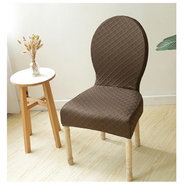 Seat Covers for Dining Room Chairs Stretch Round Home Seat Cover Jacquard Spandex Slipcovers Protector Case Chair Cover Stretch for Kitchen Hotel Banquet Stool Cover Stevvex