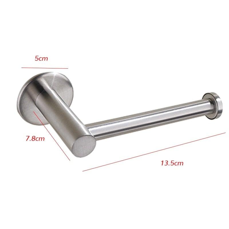 Self-Adhesive Stainless Steel Toilet Roll Paper Holder Organizers Bar Towel Ring Rail Rack Non-Drilling Toilet Accessories Toilet Paper Holder Wall Mounted Stainless Steel Toilet Roll Holder Brushed Nickel Toilet Tissue Holder For Bathroom Stevvex
