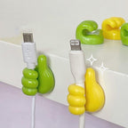Self-Adhesive Wall Decoration Hook Creative Silicone Thumb Key Hanger Hook Home/Office Data Cable Clip Wire Desk Organizer Silicone Thumb Wall Hook Adhesive Thumb Multifunctional Clip Holder Stevvex