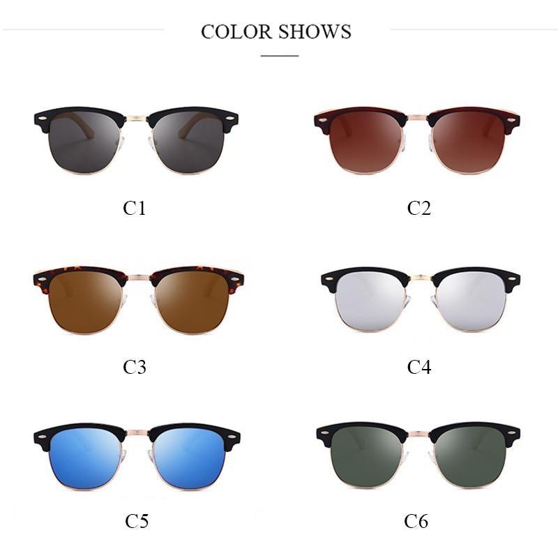 Semi Rimless Frame Driving Sunglasses Men Black Business Design Sun Glasses Stylish Cool Polarized Sunglasses For Men  Retro Frame New Driving Sunglasses Outdoor Round Shaped Elegant Shades  Comfortable Eyewear Stevvex