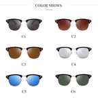 Semi Rimless Frame Driving Sunglasses Men Black Business Design Sun Glasses Stylish Cool Polarized Sunglasses For Men  Retro Frame New Driving Sunglasses Outdoor Round Shaped Elegant Shades  Comfortable Eyewear Stevvex