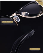 Semi Rimless Frame Driving Sunglasses Men Black Business Design Sun Glasses Stylish Cool Polarized Sunglasses For Men  Retro Frame New Driving Sunglasses Outdoor Round Shaped Elegant Shades  Comfortable Eyewear Stevvex