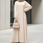 Serene Pleated Georgette Abaya Loose Full-Length Modest Style (MA254)