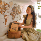 Bundle: Map, Photo Frames, Flags and Airplanes Pins Enjoy The Wood