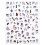 Sexy Lady Pattern 3D Nail Stickers Character Image Decals Slider Valentine Black White Nail Art Decoration Strip Line Nail Decal Self-Adhesive 3D Wave Design Decoration for Women Girls Art Stickers Decal Decoration Metallic Curve Strip Line Nail Stevvex
