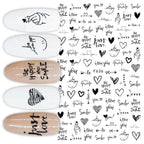 Sexy Lady Pattern 3D Nail Stickers Character Image Decals Slider Valentine Black White Nail Art Decoration Strip Line Nail Decal Self-Adhesive 3D Wave Design Decoration for Women Girls Art Stickers Decal Decoration Metallic Curve Strip Line Nail Stevvex