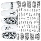 Sexy Lady Pattern 3D Nail Stickers Character Image Decals Slider Valentine Black White Nail Art Decoration Strip Line Nail Decal Self-Adhesive 3D Wave Design Decoration for Women Girls Art Stickers Decal Decoration Metallic Curve Strip Line Nail Stevvex