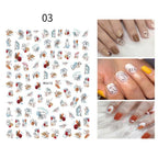 Sexy Lady Pattern 3D Nail Stickers Character Image Decals Slider Valentine Black White Nail Art Decoration Strip Line Nail Decal Self-Adhesive 3D Wave Design Decoration for Women Girls Art Stickers Decal Decoration Metallic Curve Strip Line Nail Stevvex