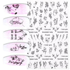 Sexy Lady Pattern 3D Nail Stickers Character Image Decals Slider Valentine Black White Nail Art Decoration Strip Line Nail Decal Self-Adhesive 3D Wave Design Decoration for Women Girls Art Stickers Decal Decoration Metallic Curve Strip Line Nail Stevvex