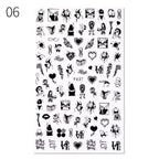 Sexy Lady Pattern 3D Nail Stickers Character Image Decals Slider Valentine Black White Nail Art Decoration Strip Line Nail Decal Self-Adhesive 3D Wave Design Decoration for Women Girls Art Stickers Decal Decoration Metallic Curve Strip Line Nail Stevvex