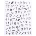 Sexy Lady Pattern 3D Nail Stickers Character Image Decals Slider Valentine Black White Nail Art Decoration Strip Line Nail Decal Self-Adhesive 3D Wave Design Decoration for Women Girls Art Stickers Decal Decoration Metallic Curve Strip Line Nail Stevvex