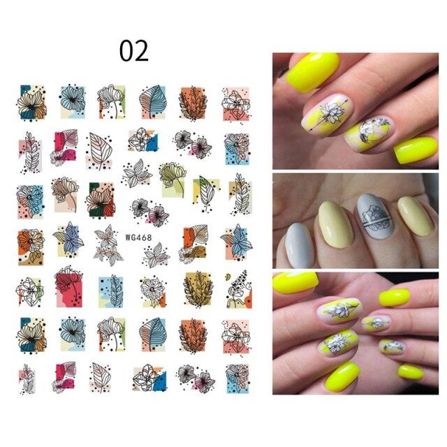 Sexy Lady Pattern 3D Nail Stickers Character Image Decals Slider Valentine Black White Nail Art Decoration Strip Line Nail Decal Self-Adhesive 3D Wave Design Decoration for Women Girls Art Stickers Decal Decoration Metallic Curve Strip Line Nail Stevvex