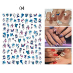 Sexy Lady Pattern 3D Nail Stickers Character Image Decals Slider Valentine Black White Nail Art Decoration Strip Line Nail Decal Self-Adhesive 3D Wave Design Decoration for Women Girls Art Stickers Decal Decoration Metallic Curve Strip Line Nail Stevvex