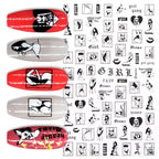 Sexy Lady Pattern 3D Nail Stickers Character Image Decals Slider Valentine Black White Nail Art Decoration Strip Line Nail Decal Self-Adhesive 3D Wave Design Decoration for Women Girls Art Stickers Decal Decoration Metallic Curve Strip Line Nail Stevvex