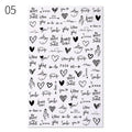 Sexy Lady Pattern 3D Nail Stickers Character Image Decals Slider Valentine Black White Nail Art Decoration Strip Line Nail Decal Self-Adhesive 3D Wave Design Decoration for Women Girls Art Stickers Decal Decoration Metallic Curve Strip Line Nail Stevvex