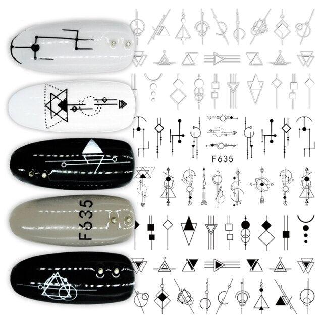 Sexy Lady Pattern 3D Nail Stickers Character Image Decals Slider Valentine Black White Nail Art Decoration Strip Line Nail Decal Self-Adhesive 3D Wave Design Decoration for Women Girls Art Stickers Decal Decoration Metallic Curve Strip Line Nail Stevvex