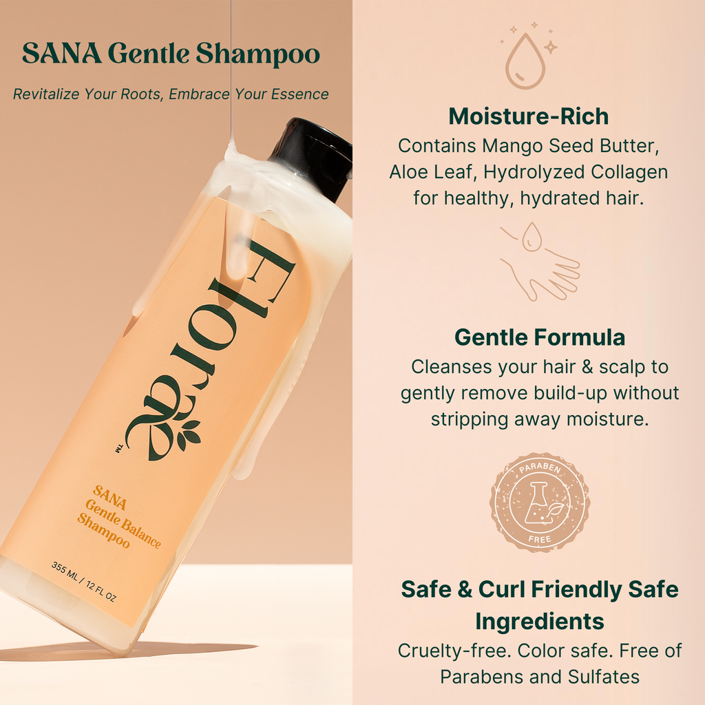 SANA Gentle Balance Shampoo - Infused w/ Hydrolyzed Collagen Floraebeauty