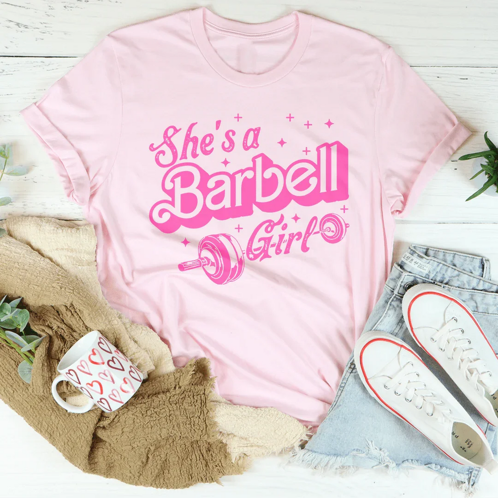 She's A Barbell Girl Tee Peachy Sunday