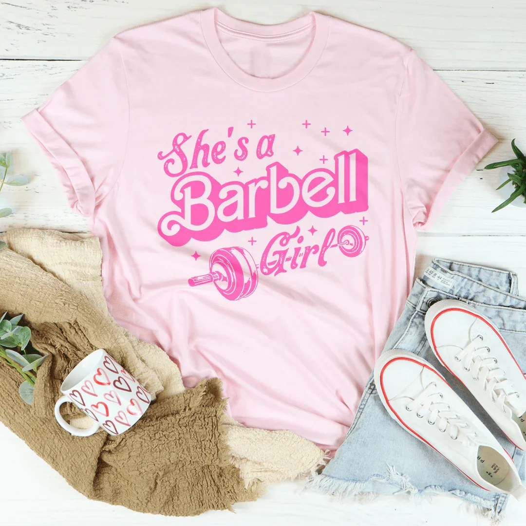 She's A Barbell Girl Tee Peachy Sunday