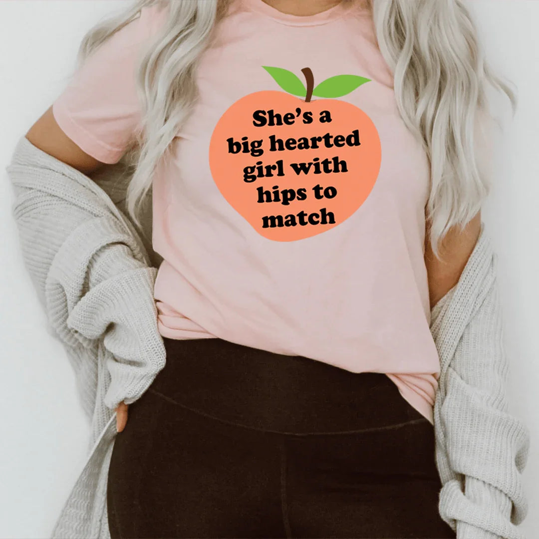 She's A Big Hearted Girl With Hips to Match Tee - SJB-DIAMOND ELITES