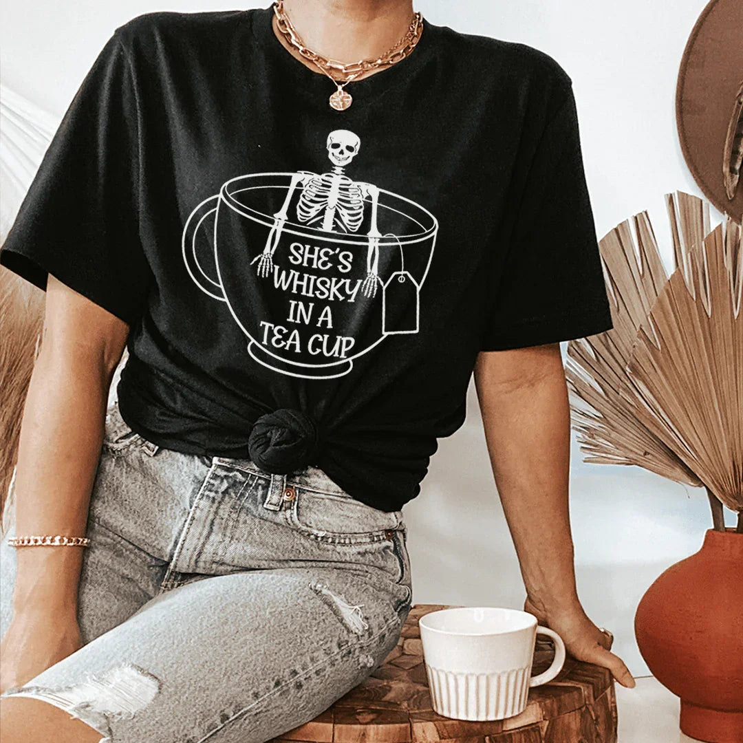 She's Whisky In A Tea Cup Tee Peachy Sunday