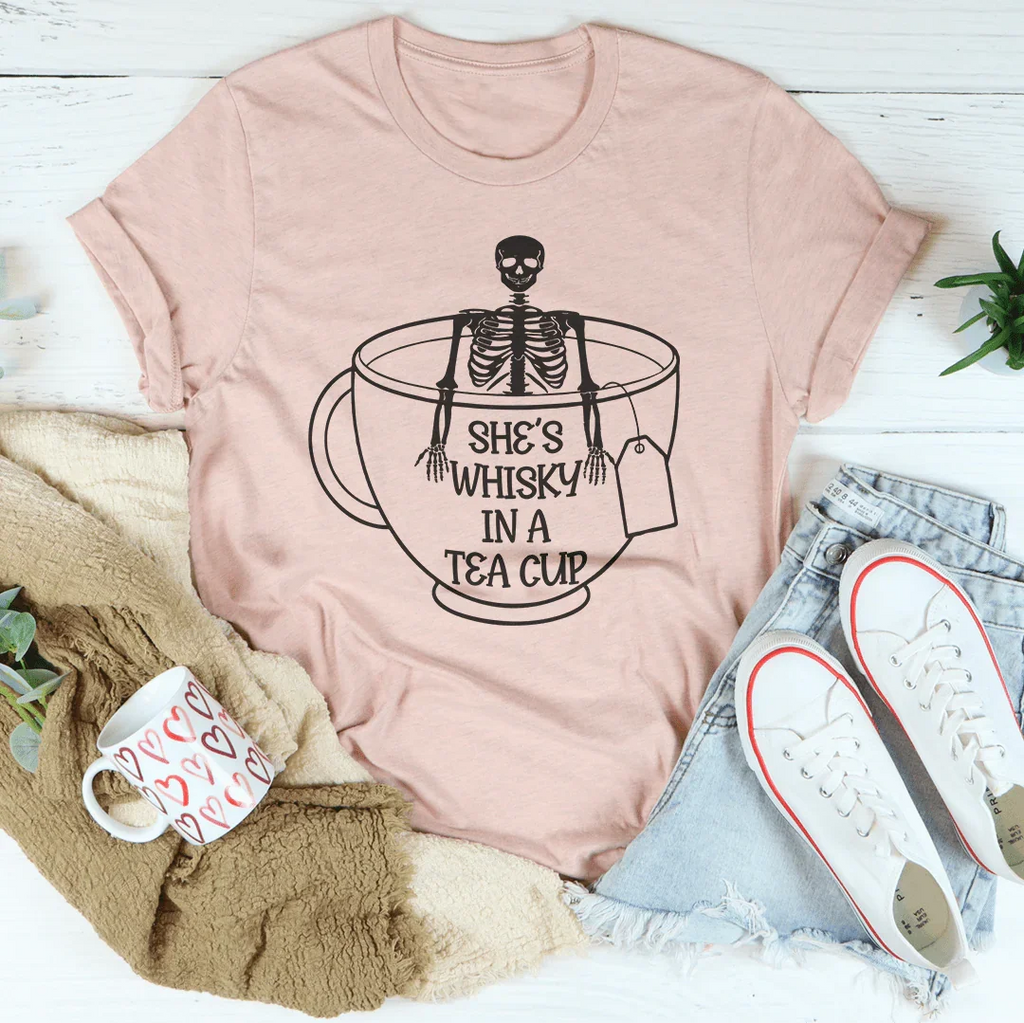 She's Whisky In A Tea Cup Tee Peachy Sunday