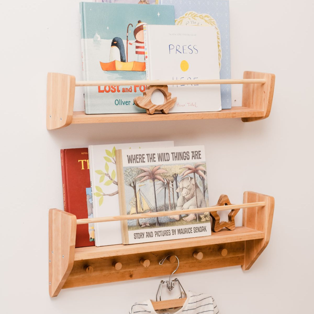 Nursery Wall Shelf with Hooks - SJB-DIAMOND ELITES