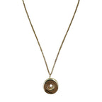 Shell Casing Pendant Necklace Recycled Brass Bullet Shell Gold Plated 12in Chain