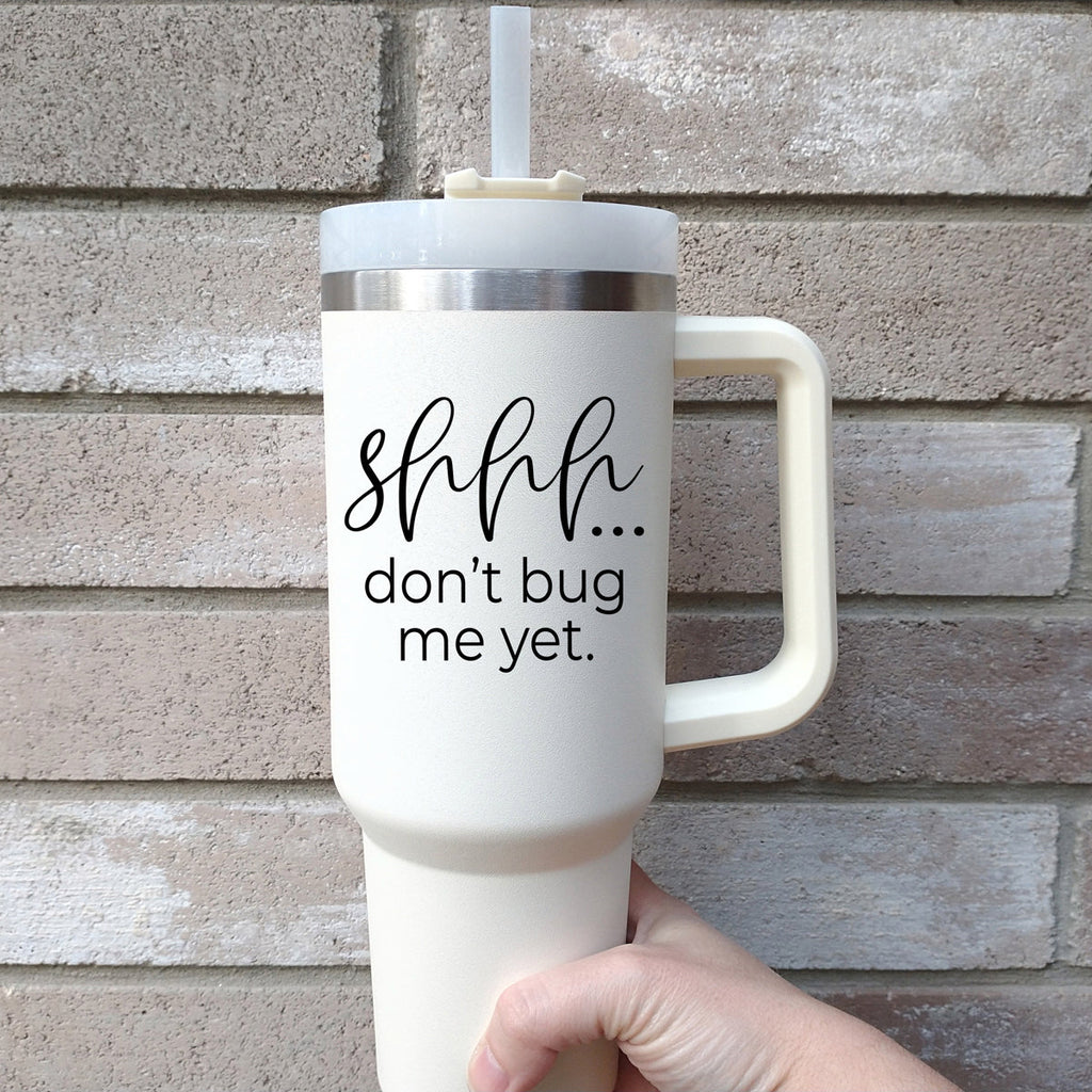 Don't Bug Me 40oz Insulated Tumbler With Handle Lid Straw Travel Mug BandsCo Straps