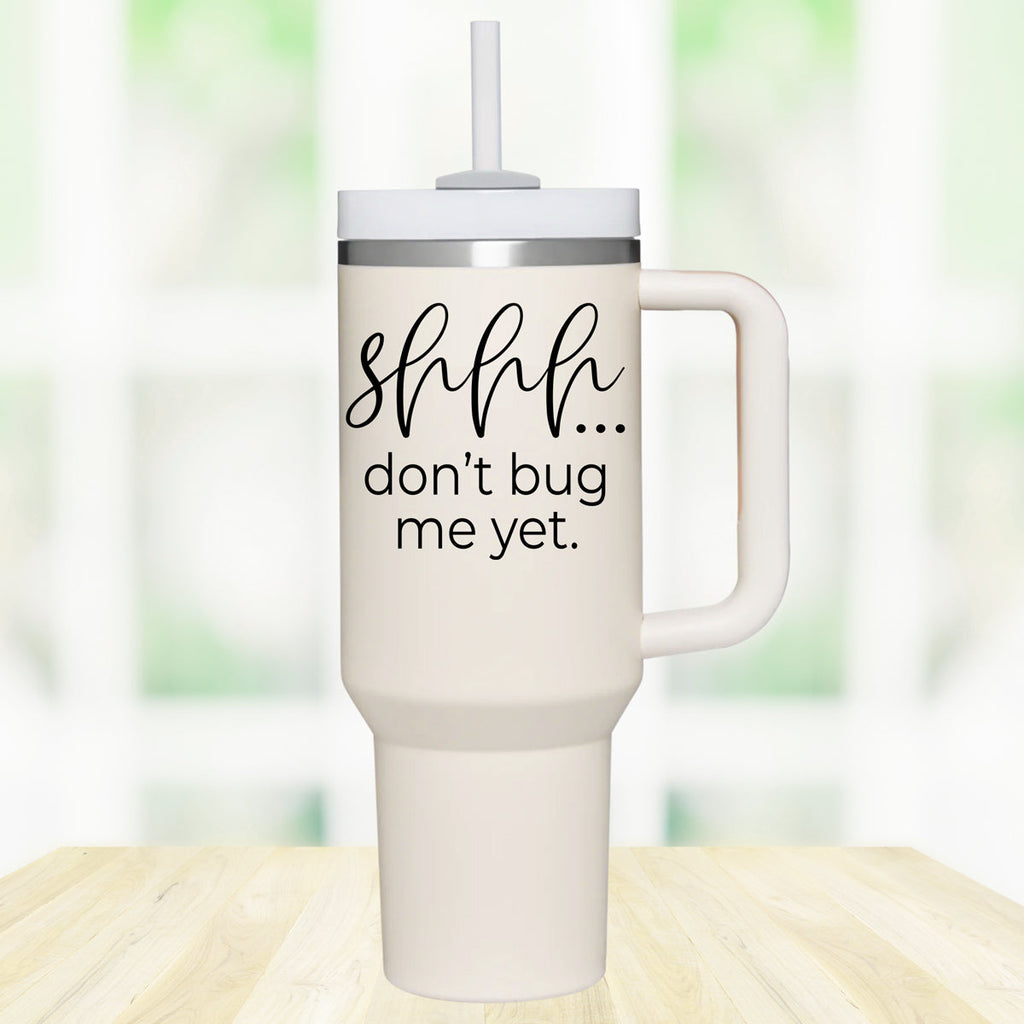 Don't Bug Me 40oz Insulated Tumbler With Handle Lid Straw Travel Mug BandsCo Straps