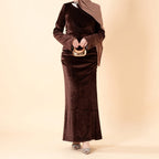 Shimmer Velvet Ruched Mermaid Gown(MA358)